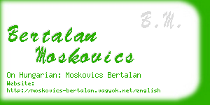 bertalan moskovics business card